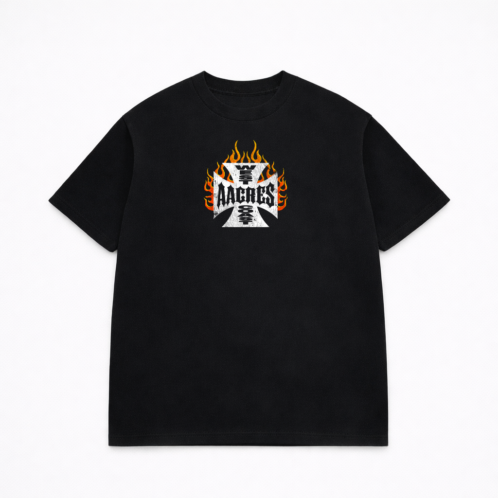 BURNOUT WEST C BLACK TEE