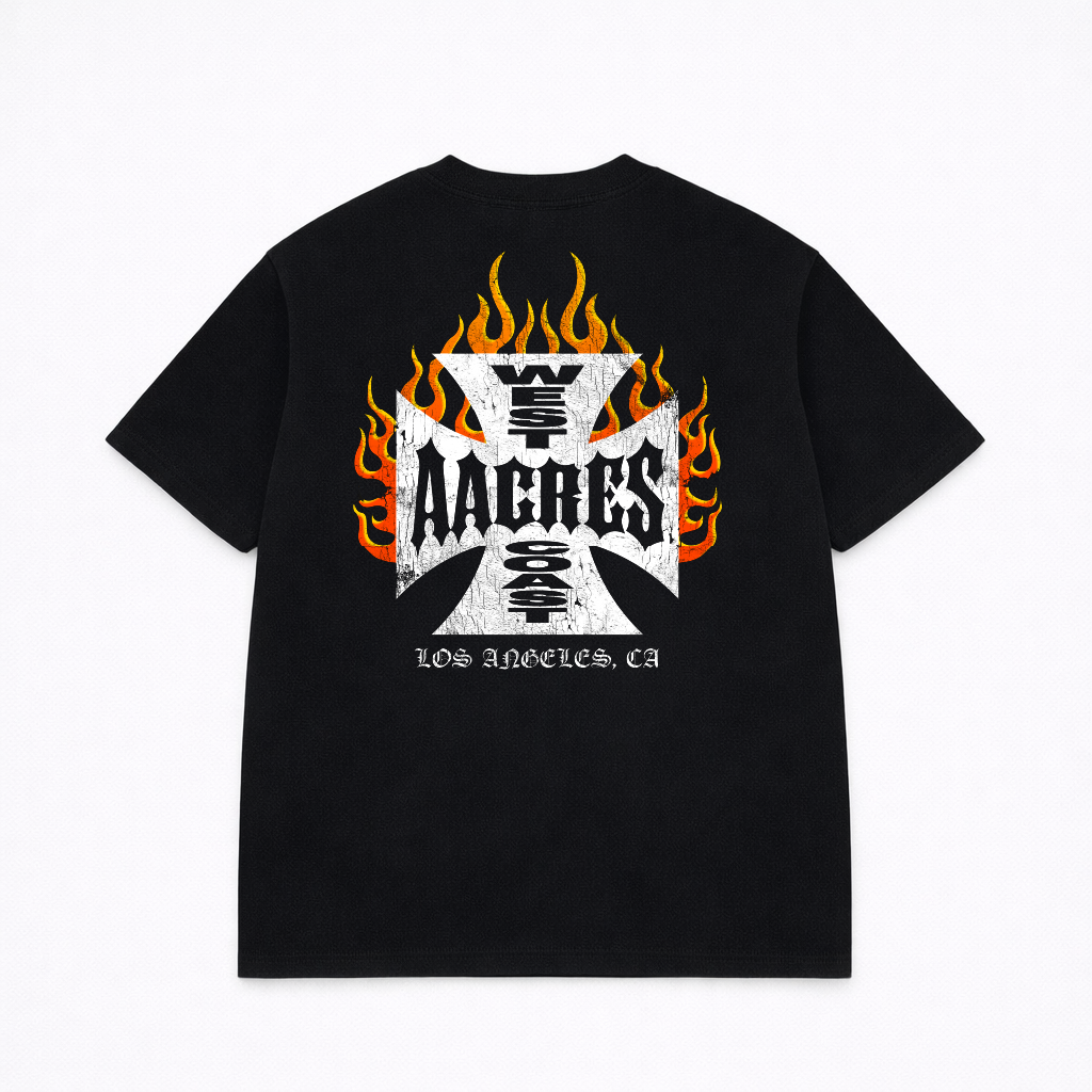 BURNOUT WEST C BLACK TEE