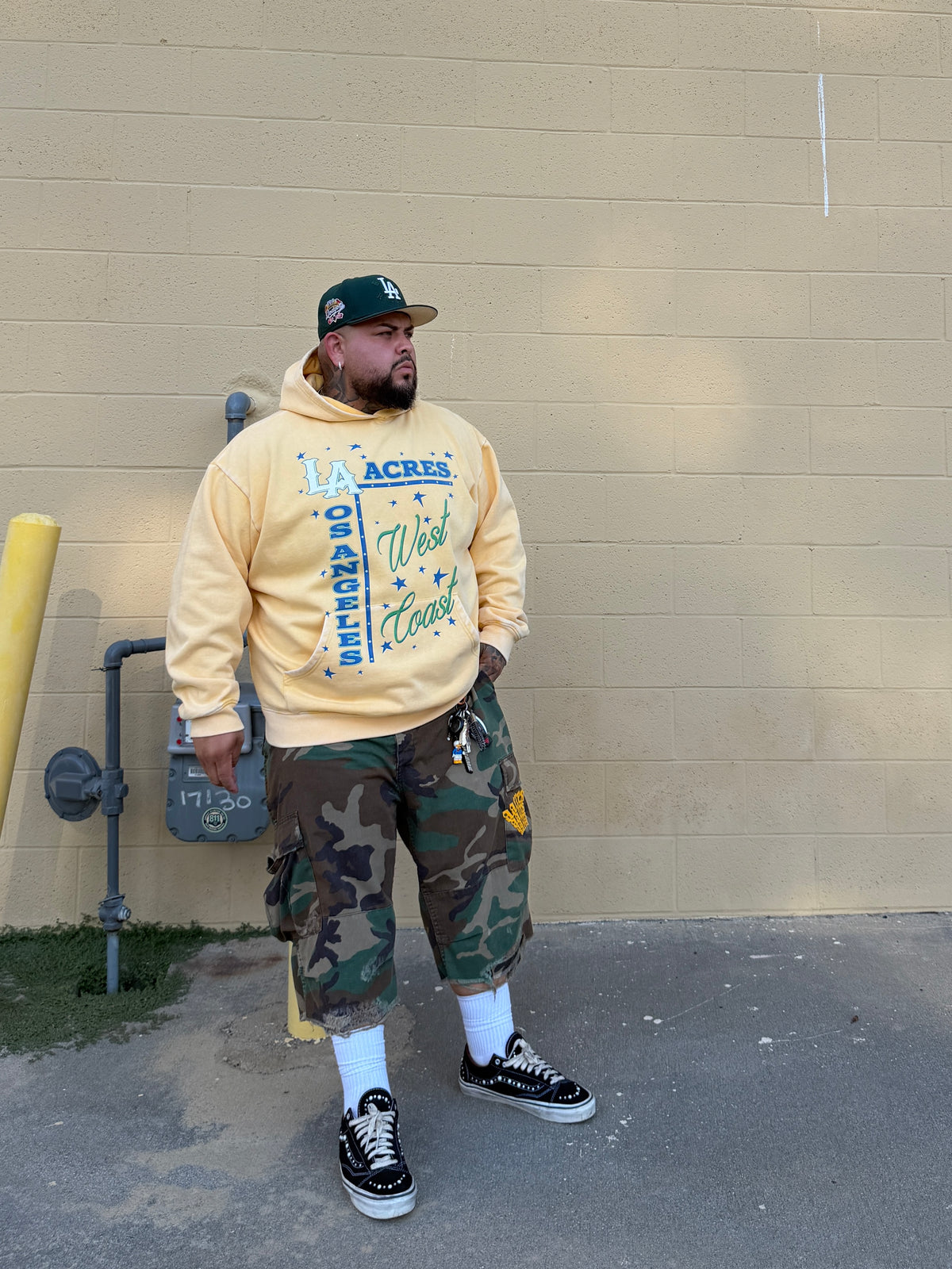 WEST COAST STARS VINTAGE YELLOW HOODIE