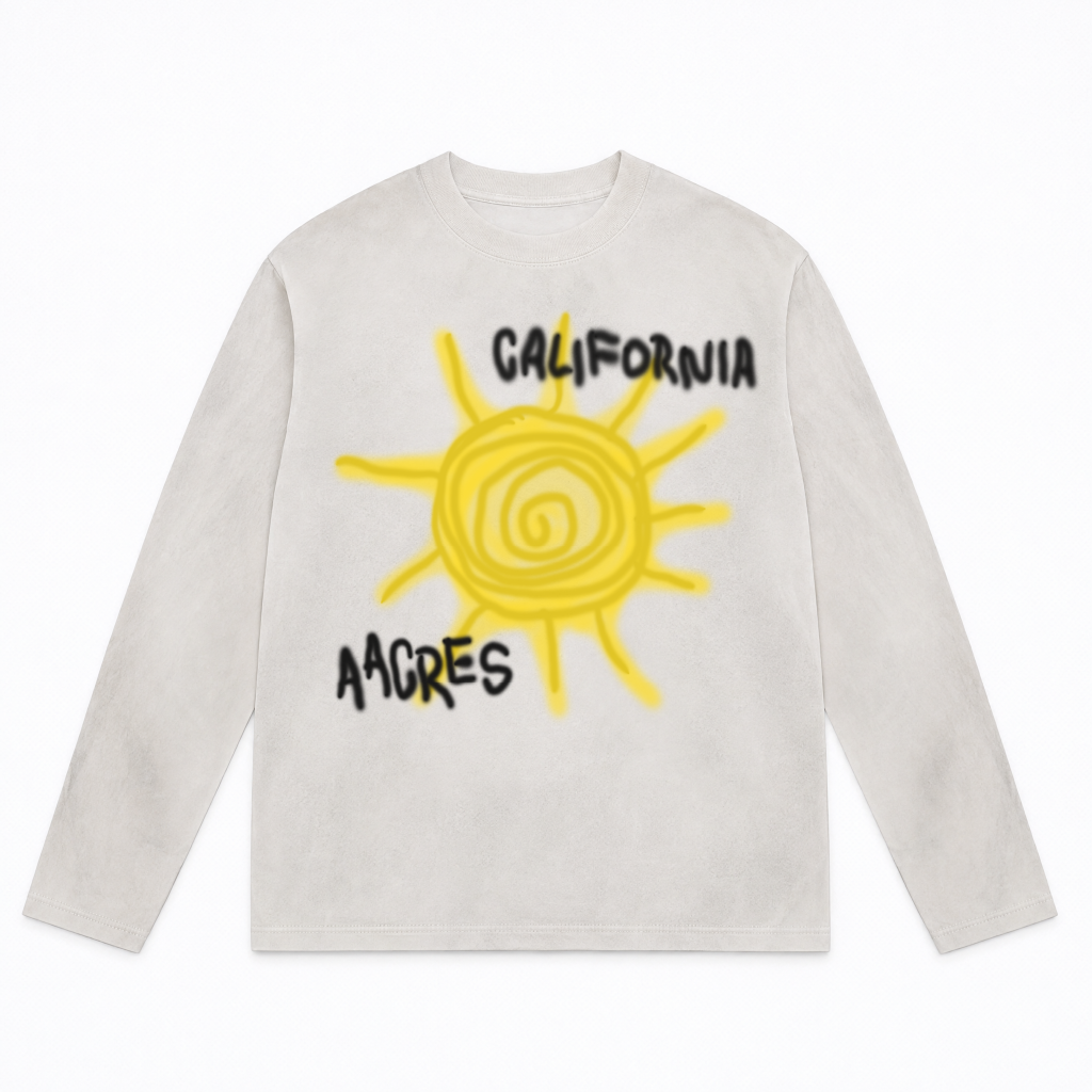 CALIFORNIA SUN VINTAGE WHITE LONG SLEEVE TEE