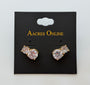 DOUBLE STONE EARRINGS (2 STONES 1 NEEDLE) 1 PAIR