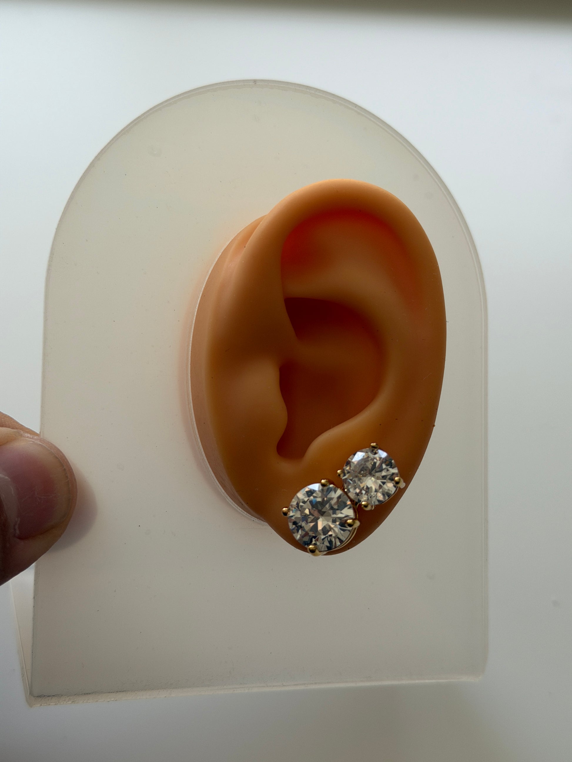 DOUBLE STONE EARRINGS (2 STONES 1 NEEDLE) 1 PAIR