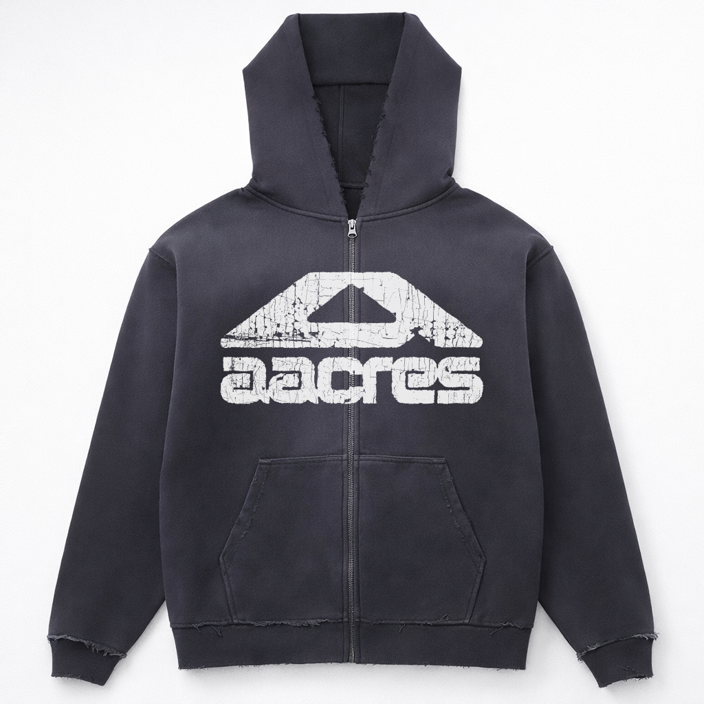 STAMP VINTAGE WASHED ZIP HOODIE