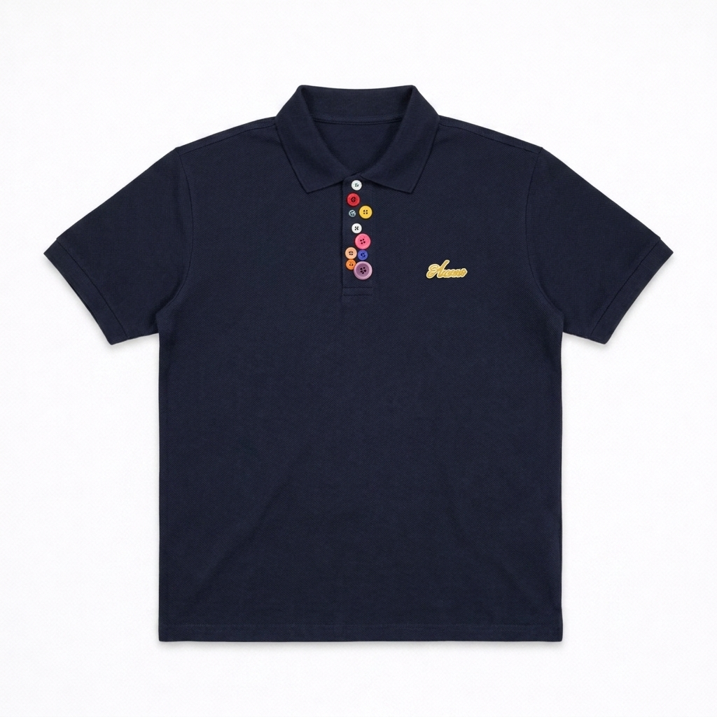 MULTI BUTTON NAVY POLO