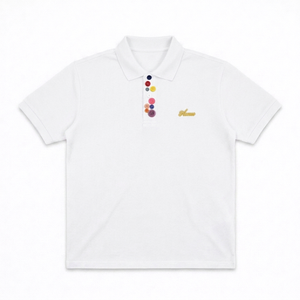 MULTI BUTTON WHITE POLO